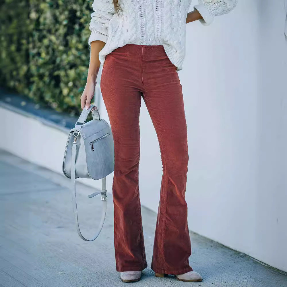 Wide women's corduroy pants in soft fabric and high waist Chic and Style
