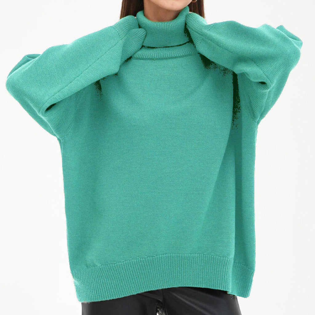 Pull à col roulé oversize pour femme avec structure côtelée Chic und Stil