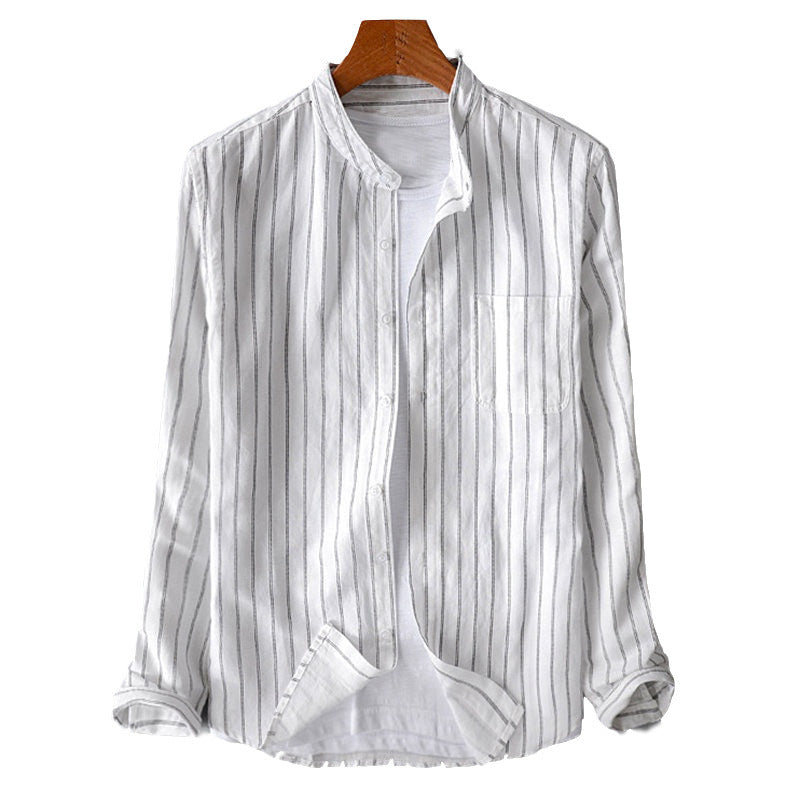 Chemise décontractée à manches longues pour hommes avec de fines rayures et poche poitrine Chic und Stil