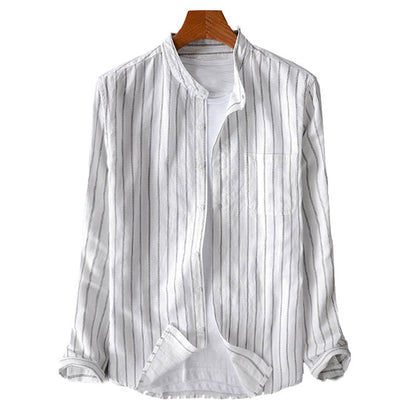 Chemise décontractée à manches longues pour hommes avec de fines rayures et poche poitrine Chic und Stil