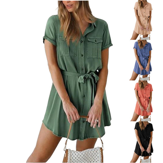 Femme blouse chemise à manches courtes robe Chic und Stil
