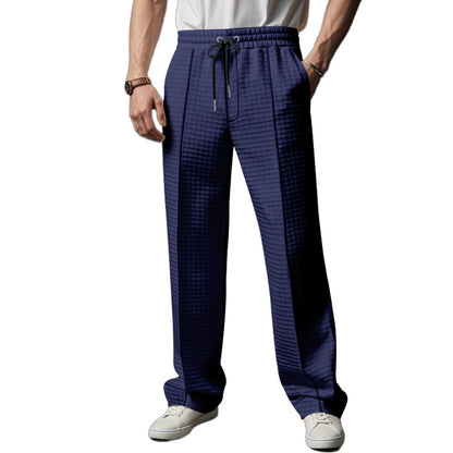 Men's casual lounge pants with elastic waistband and textured design Chic and Style