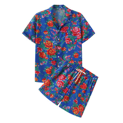 Ensemble d'été pour femmes avec chemise à manches courtes florale et shorts Chic und Stil
