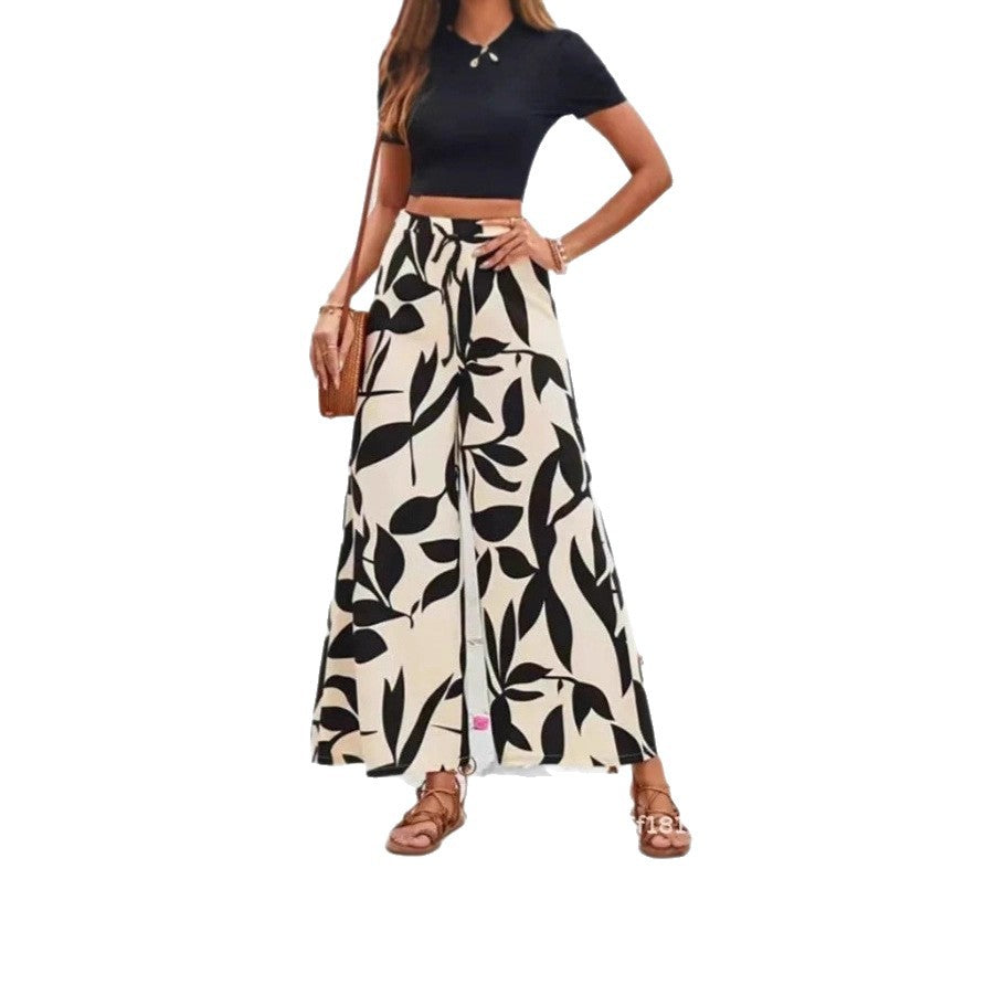 Wide palazzo pants for ladies with floral pattern Chic and Style