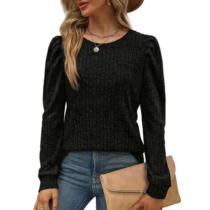 Pull à manches bouffantes texturé Chic und Stil pour femmes