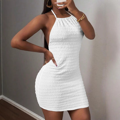 Dames Halter hals Bodycon Mini robe Chic und Stil