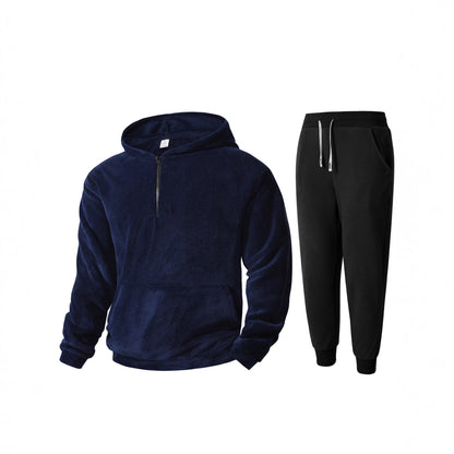 Men's cozy fleece hoodie and jogging pants Chic and Style