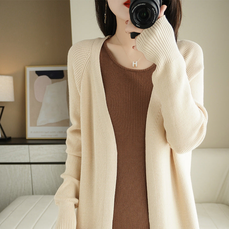 Cardigan en tricot décontracté pour femmes avec des mailles ouvertes et une coupe décontractée Chic und Stil