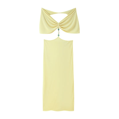 Robe maxi pour femmes avec un col halter réglable et un design élégant à volants Chic und Stil