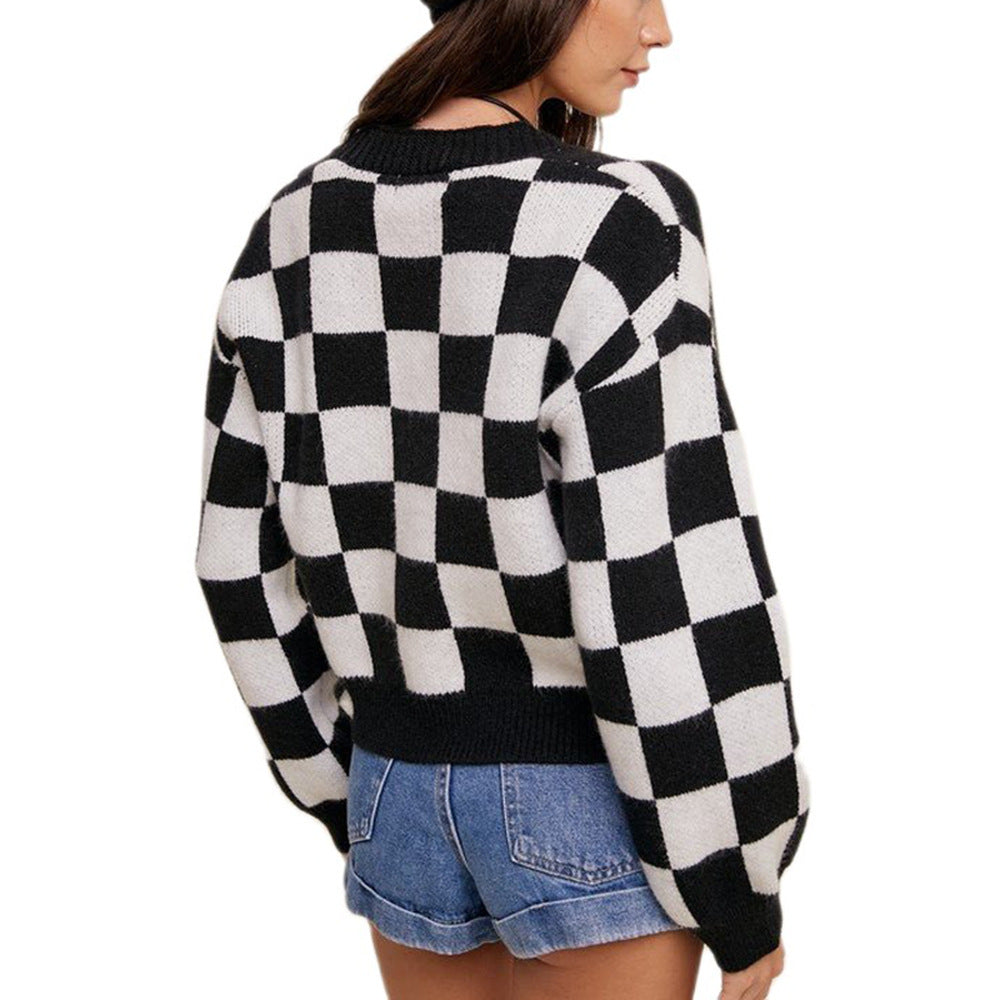 Dames Gilet à carreaux Chic und Stil