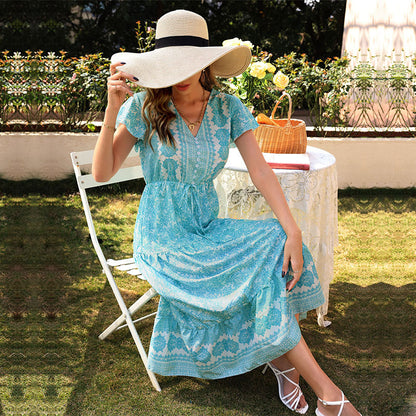 Robes maxi élégantes pour femmes avec des motifs détaillés Chic und Stil