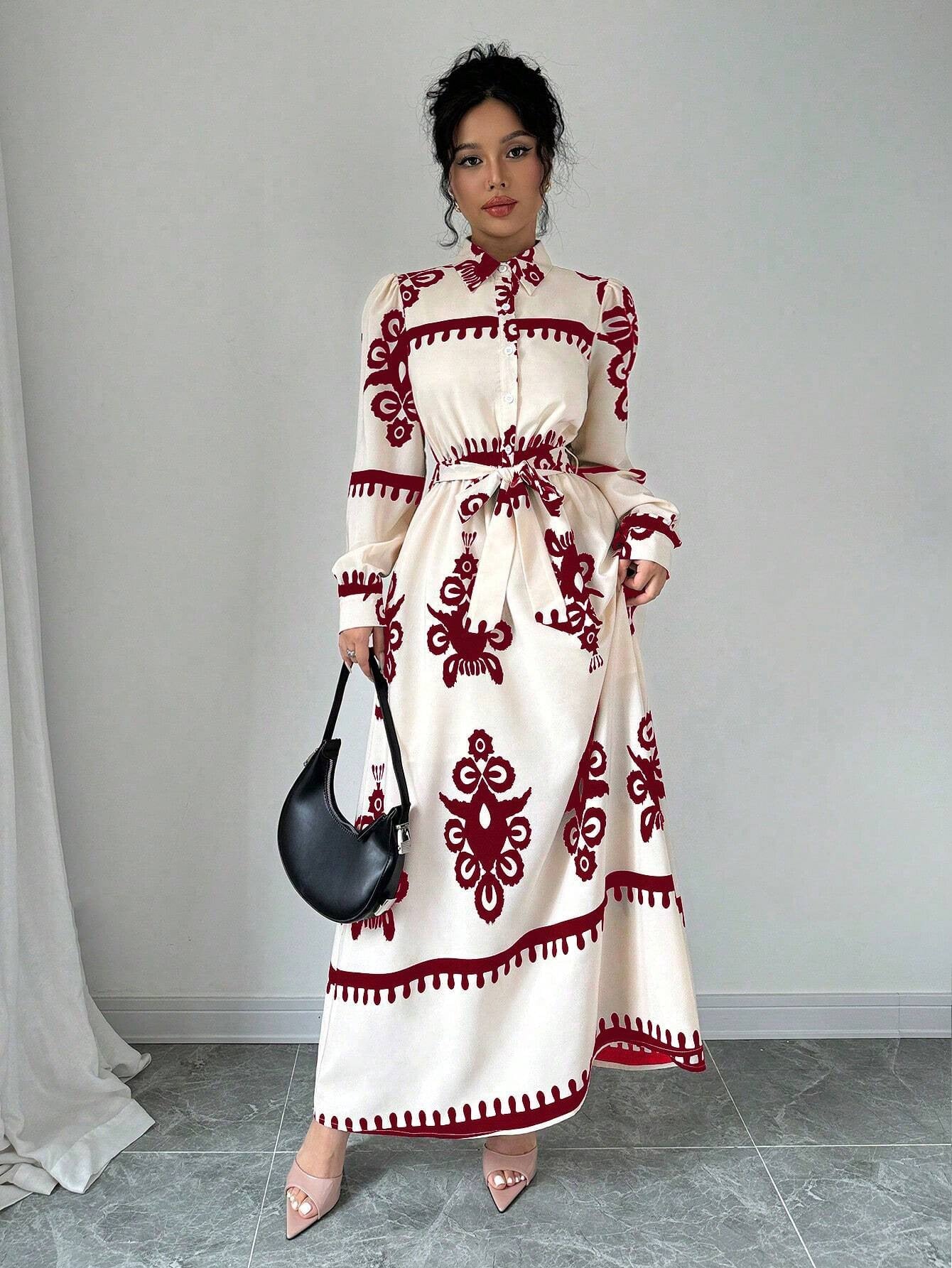 Robe maxi femme avec motif vintage Chic und Stil
