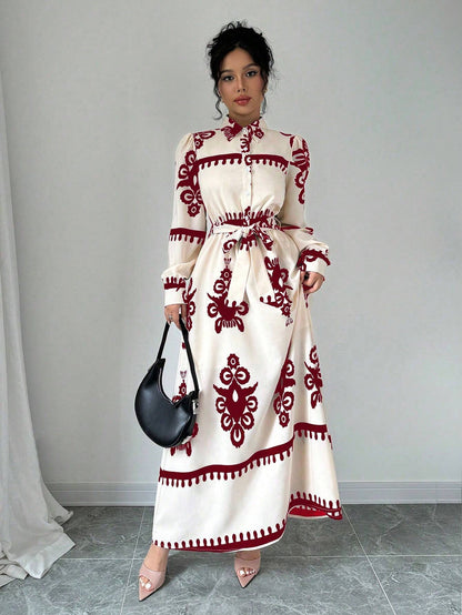 Robe maxi femme avec motif vintage Chic und Stil