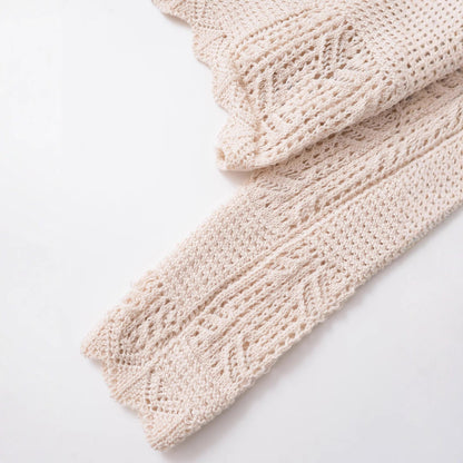 Dame gilet en tricot avec motif au crochet unique Chic und Stil