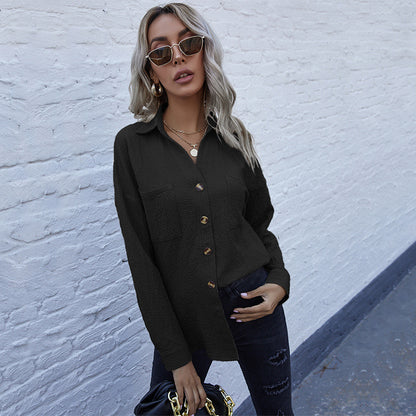 Blouse décontractée pour femmes avec design frontal à boutons et fermeture à nœud Chic und Stil