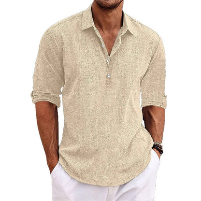 Chemise en lin léger pour hommes à manches mi-longues Chic und Stil