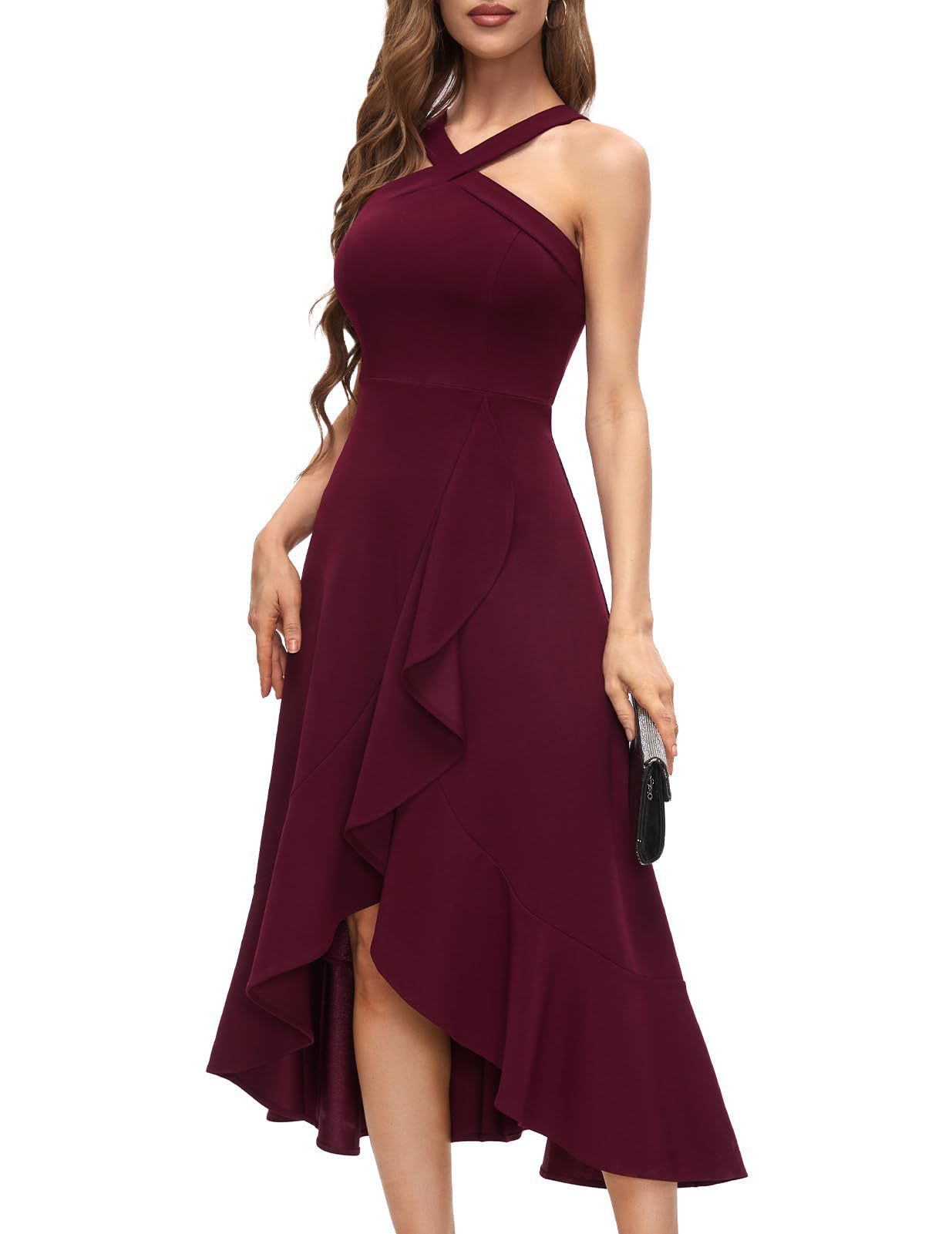Robe de soirée longue asymétrique pour femmes avec drapé Chic und Stil