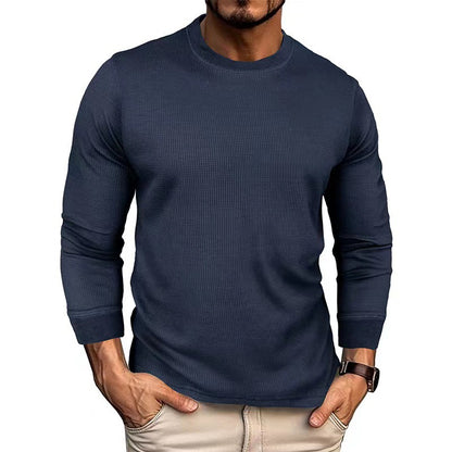 T-shirt à manches longues pour hommes en matériau ribbed respirant Chic und Stil