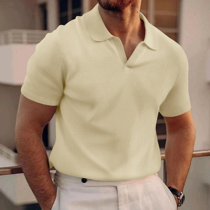 Men's polo with structured fabric and modern V-neck Chic and Style