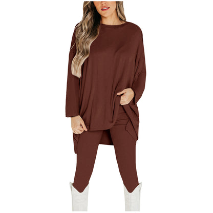 Dames Ensemble décontracté en haut oversized et leggings ajustés Chic und Stil