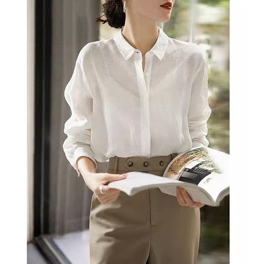 Chemise légère en lin à boutons pour femmes Chic und Stil