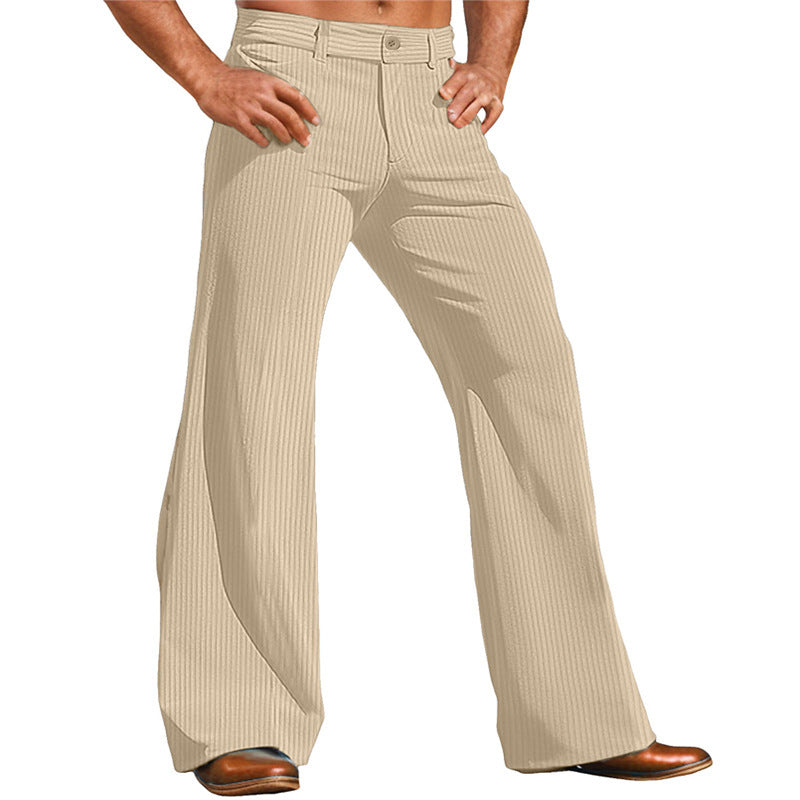 Elegant flared pants for men in vintage style with chic striped pattern and style