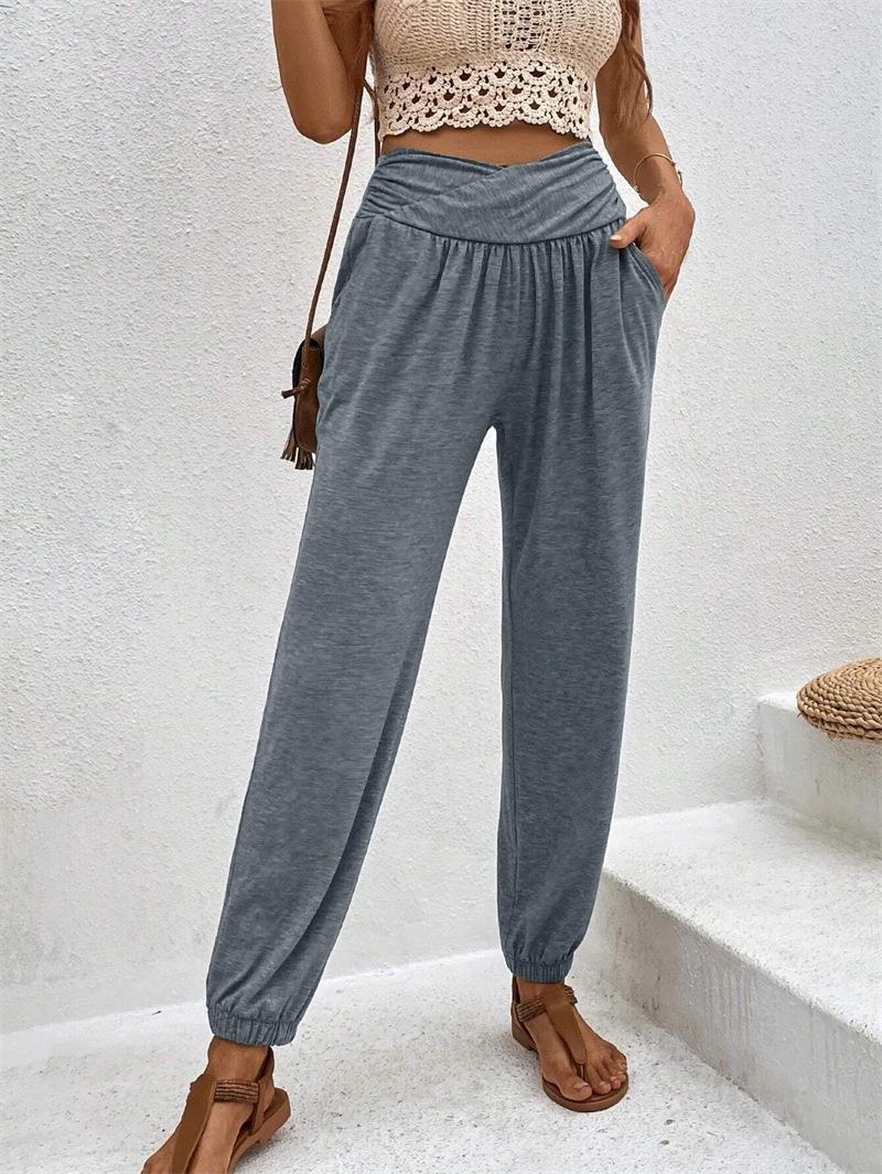 Chic and Style high-waisted elegant leisure pants for women with side pockets