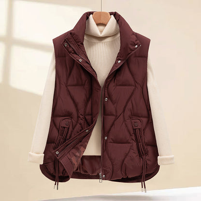 Dames gilet matelassé rembourré avec fermeture éclair pratique et poches hautes Chic und Stil