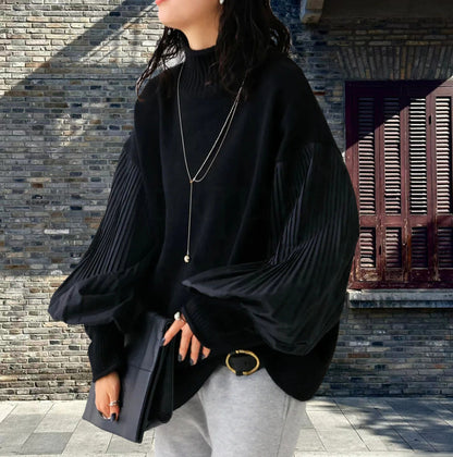 Pull oversized pour femmes avec des manches bouffantes structurées Chic und Stil