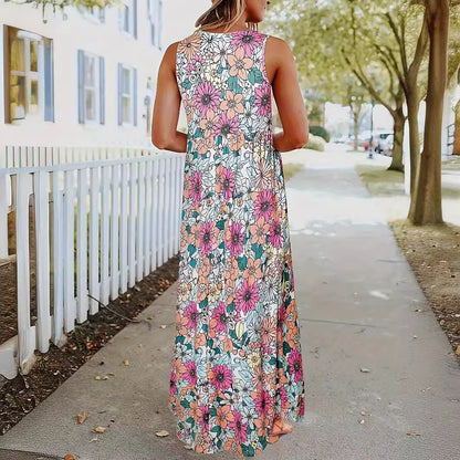 Robe maxi femme avec motif floral et poches pratiques Chic und Stil