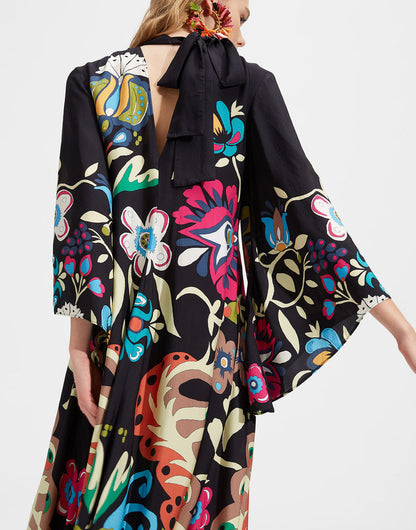 Chic und Stil | Printed Three-Quarter Sleeve Dress