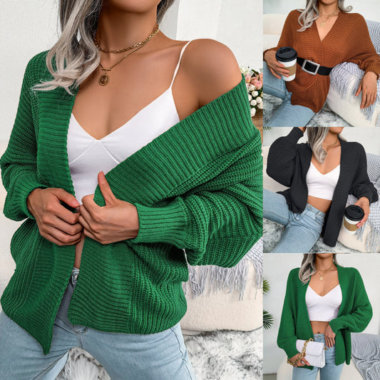 Cardigan en tricot décontracté pour femmes avec un décolleté en V profond et une silhouette surdimensionnée Chic und Stil