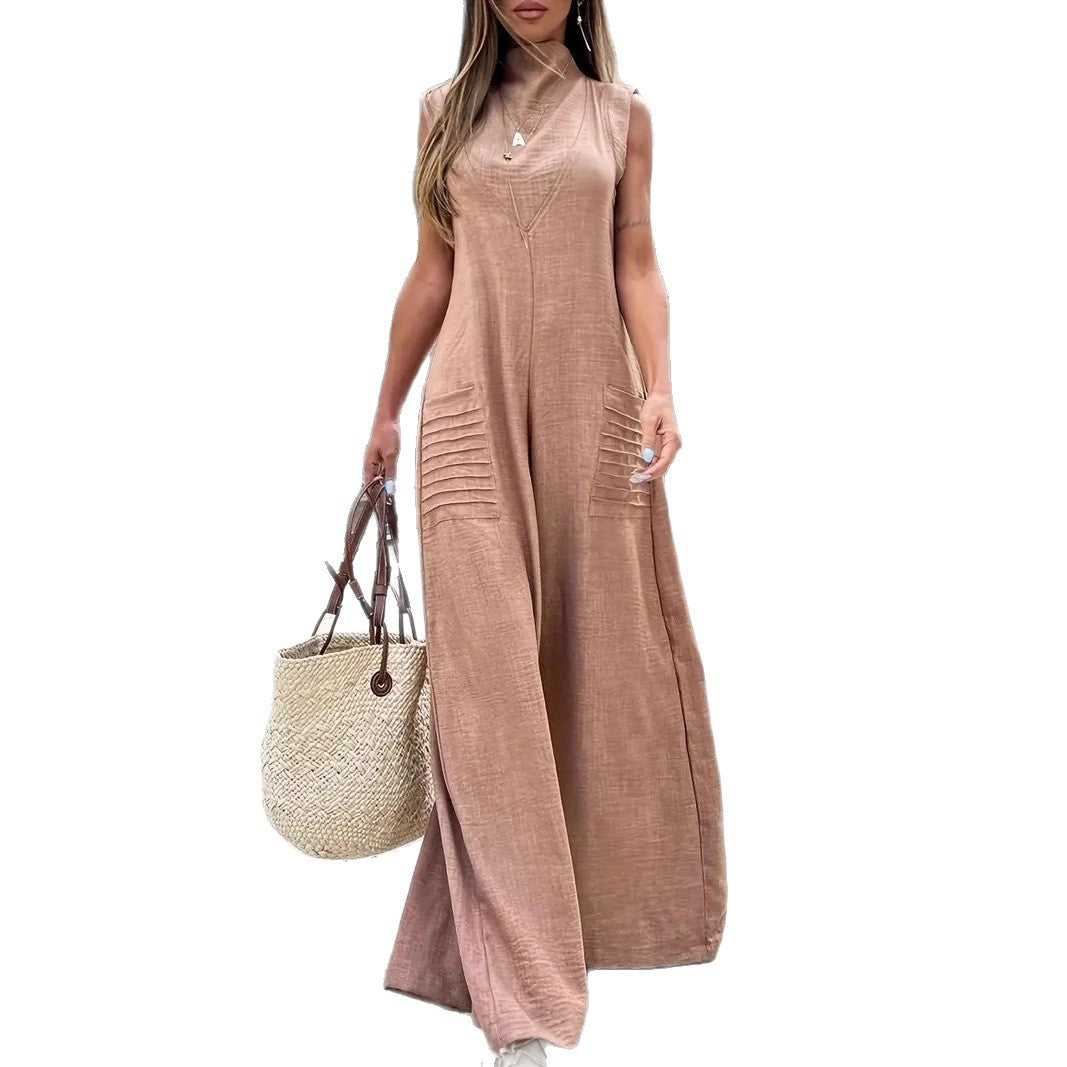 Combinaison maxi aérée pour femmes avec des plis décoratifs et des poches latérales Chic und Stil
