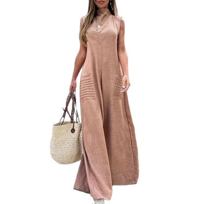 Combinaison maxi aérée pour femmes avec des plis décoratifs et des poches latérales Chic und Stil