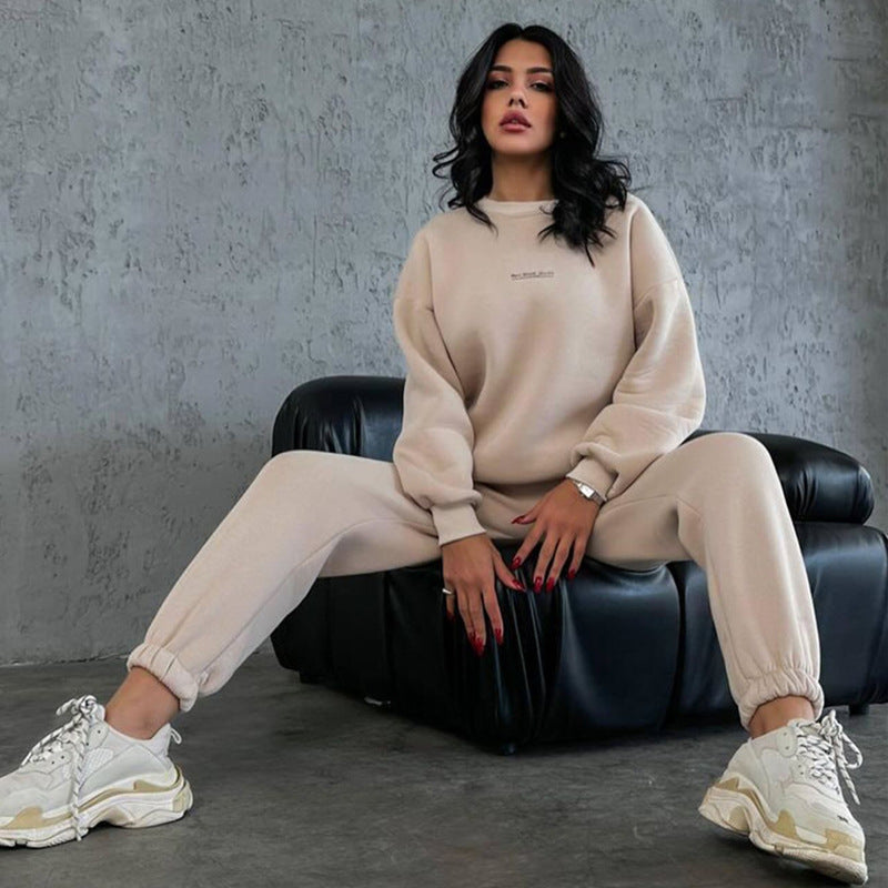 Dames décontracté ensemble de sweat à capuche surdimensionné avec cordon et manches longues Chic und Stil