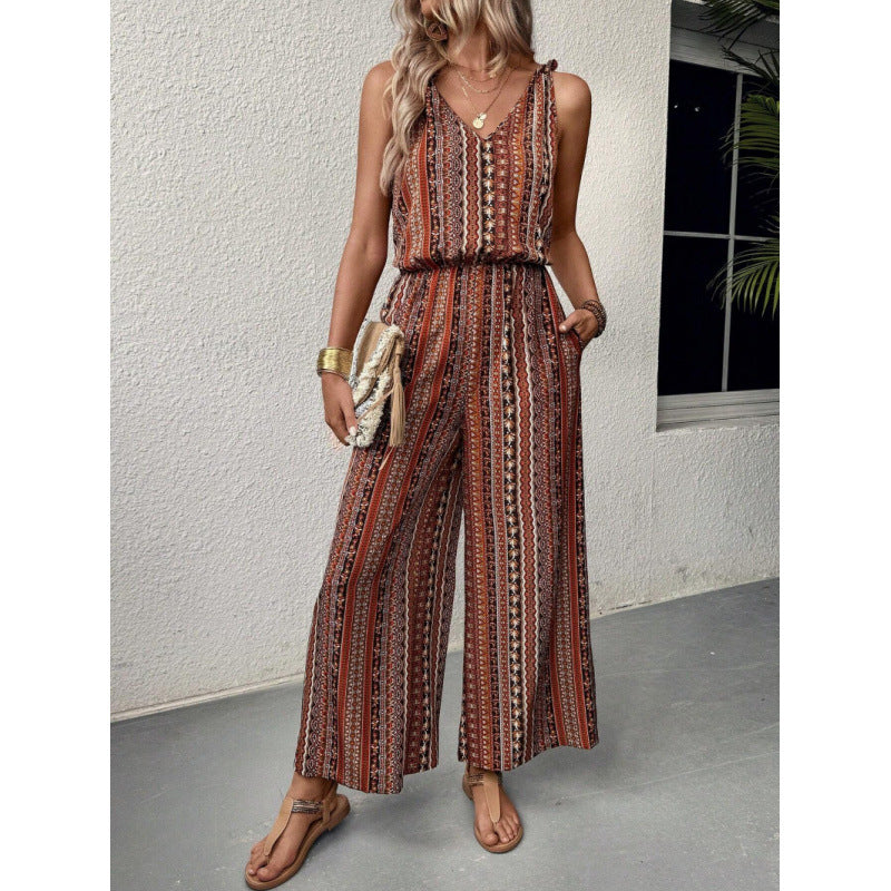 Dames Bohemian Palazzo Combinaison Chic und Stil