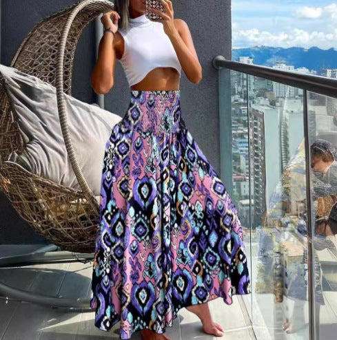 Jupe maxi à motifs vivants Chic und Stil pour femmes