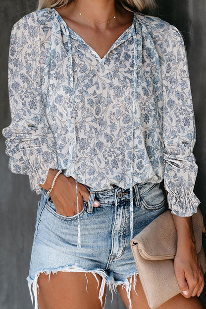 Blouse femme avec un motif léopard sophistiqué et un décolleté en V à la mode Chic und Stil