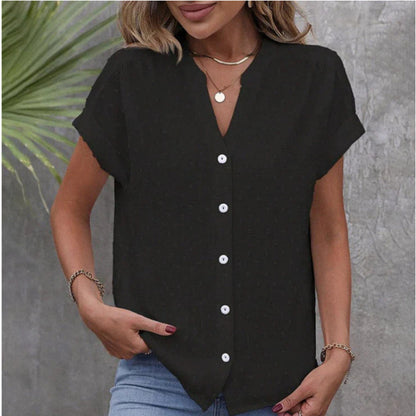Dames blouse décontractée à manches courtes avec un subtil motif texturé Chic und Stil