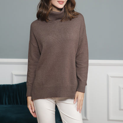 Pull décontracté pour femmes avec col montant et coupe large Chic und Stil