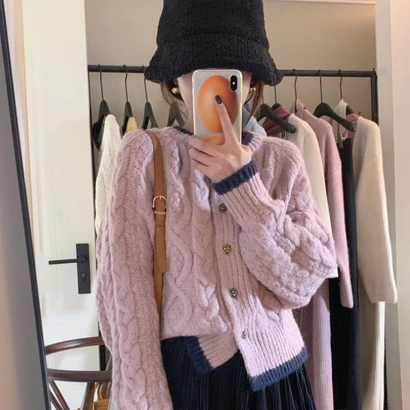 Dames Grobtricot Cardigan avec élégant motif en torsades Chic und Stil