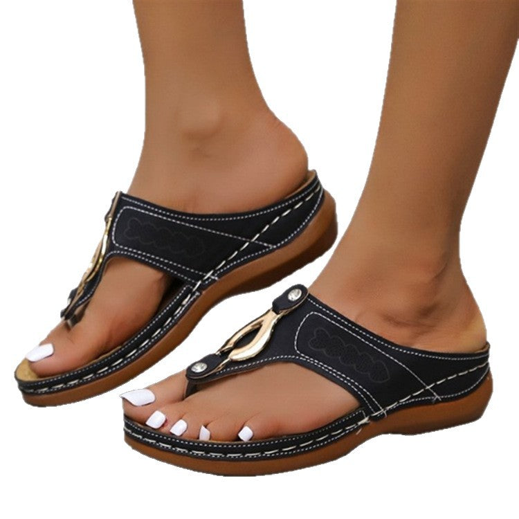 Dames Confort Casual Plat Doigts de pied Sandales Chic und Stil