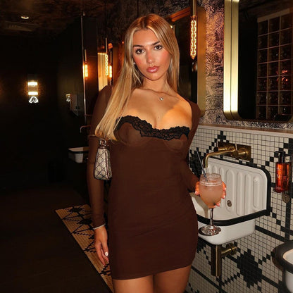 Robe Bodycon à empiècement en dentelle semi-transparente Chic und Stil
