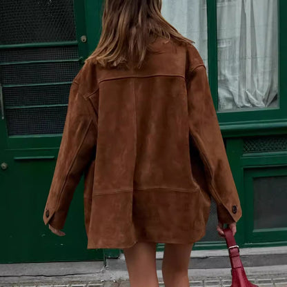 Dames élégante veste en daim dans un style surdimensionné Chic und Stil