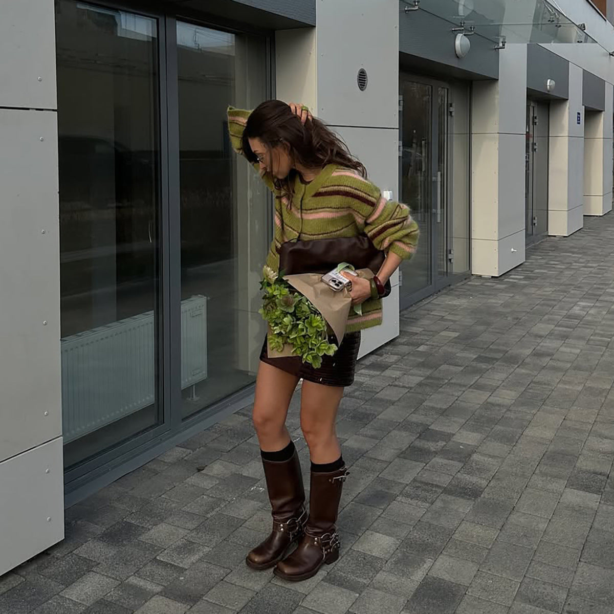 Dames Cardigan en tricot à motif rayé Chic und Stil