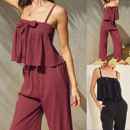 Top court à volants froncé pour femmes Chic und Stil