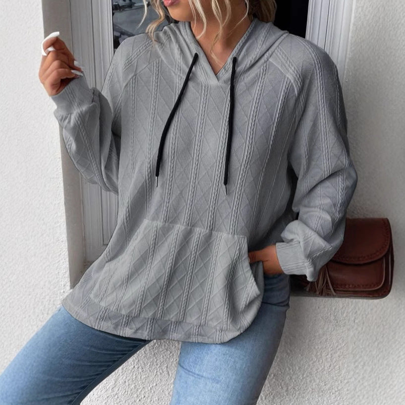 Pull à capuche texturé confortable pour femmes Chic und Stil