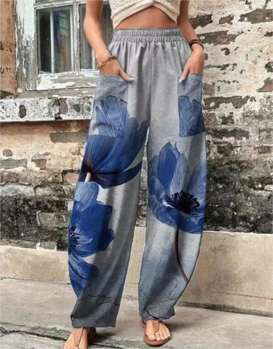 Casual Palazzo Pants for Women with Floral Design and Practical Pockets Chic and Style