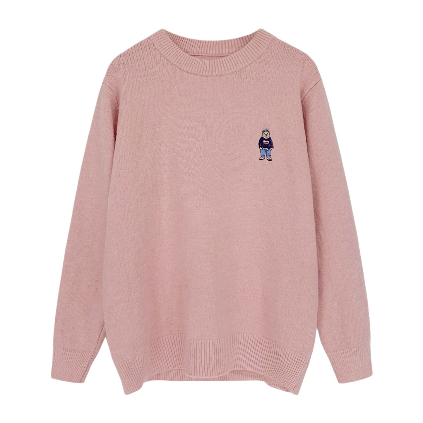 Dames Pull basique confortable avec motif brodé mignon Chic und Stil