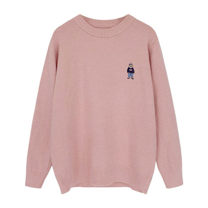 Dames Pull basique confortable avec motif brodé mignon Chic und Stil